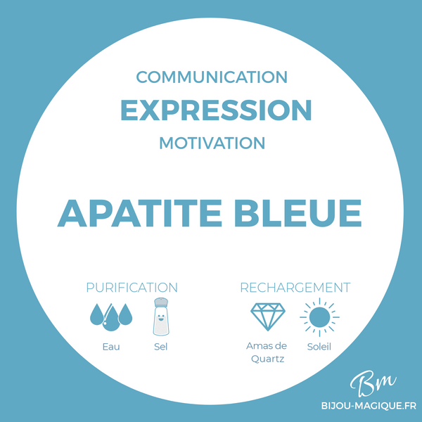 Bracelet en Apatite bleue AAA - Motivation et Positivité - Pierres naturelles - Bijou-magique.fr