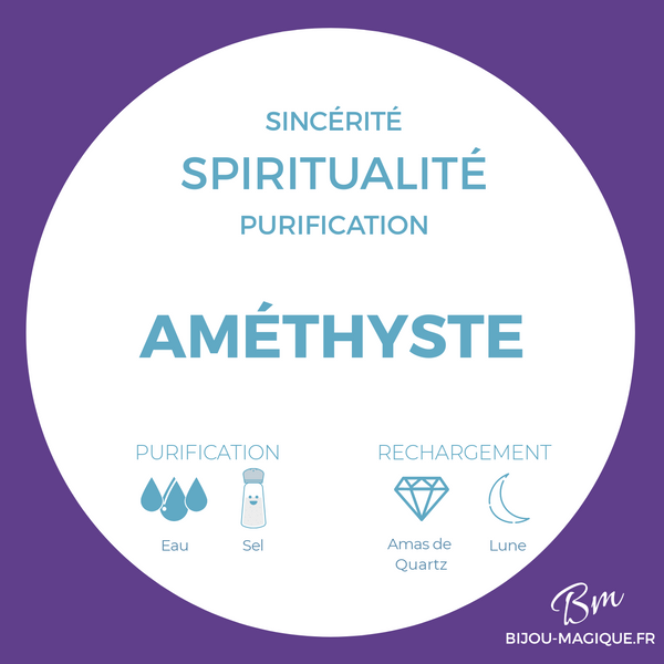 Bracelet en Améthyste AAA - Spiritualité et Purification - Pierres naturelles - Bijou-magique.fr