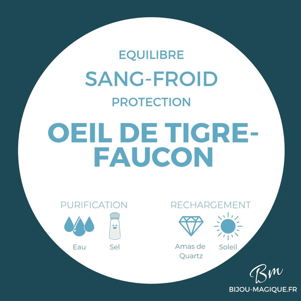 Bracelet en Oeil de Tigre-Faucon A - Sang-Froid et Protection - Pierres naturelles - Bijou-magique.fr