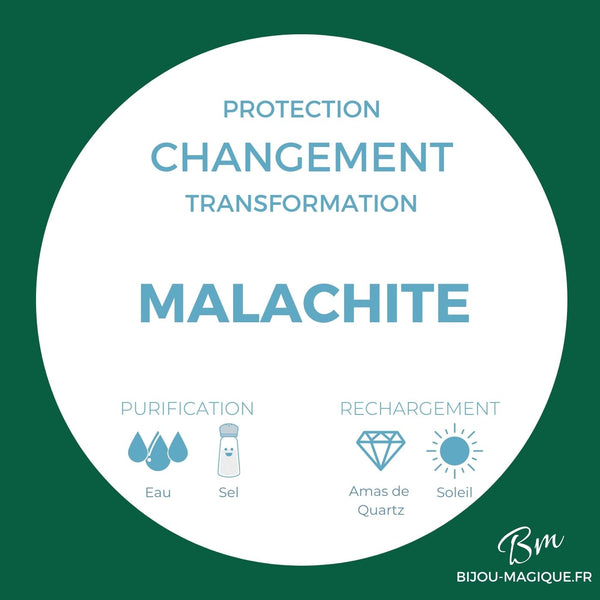 Bracelet en Malachite AAA - Changement et Détermination - Pierres naturelles - Bijou-magique.fr