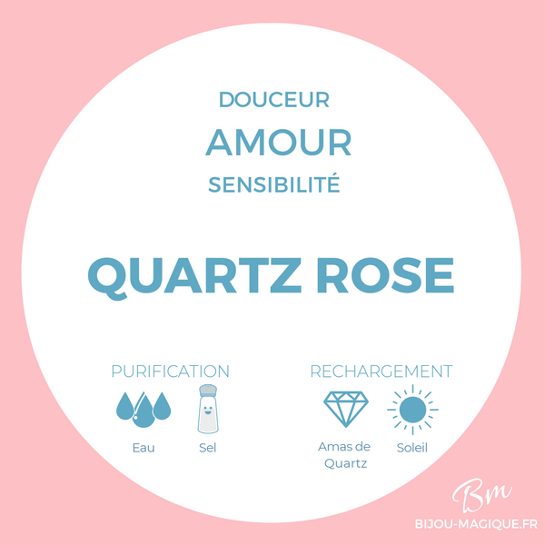 Bracelet en Quartz Rose AA - Amour et Douceur - Pierres naturelles - Bijou-magique.fr