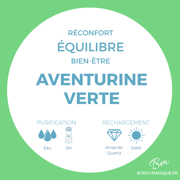 Bracelet en Aventurine Verte A - Chance et Prospérité - Pierres naturelles - Bijou-magique.fr