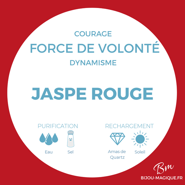 Bracelet en Jaspe Rouge A - Courage et Dynamisme - Pierres naturelles - Bijou-magique.fr