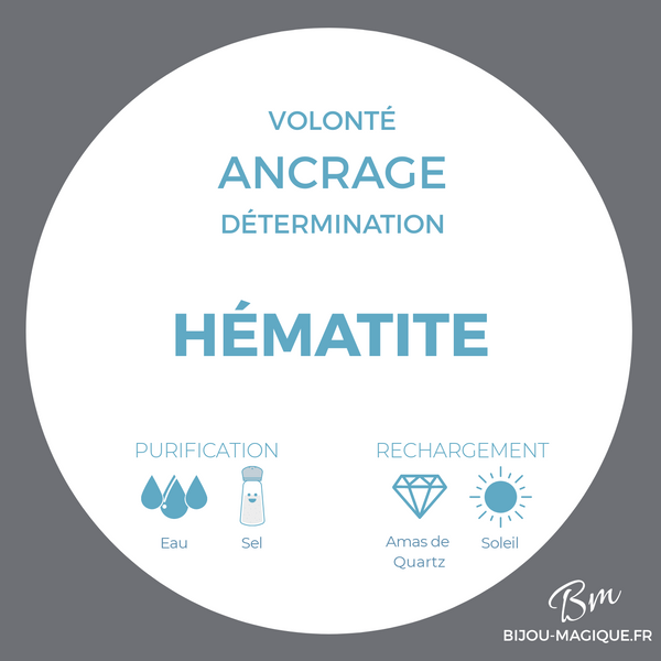 Bracelet en Hématite AA - Ancrage et Determination - Pierres naturelles - Bijou-magique.fr