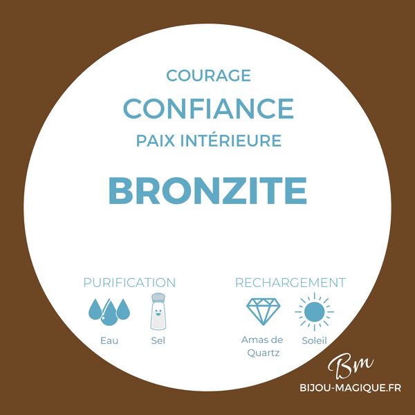 Bracelet en Bronzite A - Courage et Confiance - Pierres naturelles - Bijou-magique.fr