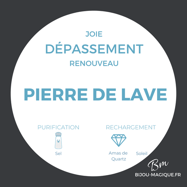 Bracelet en Pierre de Lave A - Joie de Vivre et Renouveau - Pierres naturelles - Bijou-magique.fr