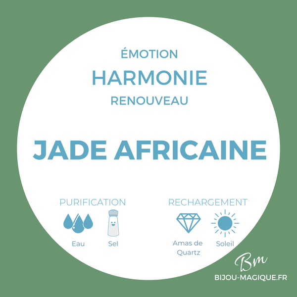 Bracelet en Jade Africaine AA - Harmonie et Renouveau - Pierres naturelles - Bijou-magique.fr