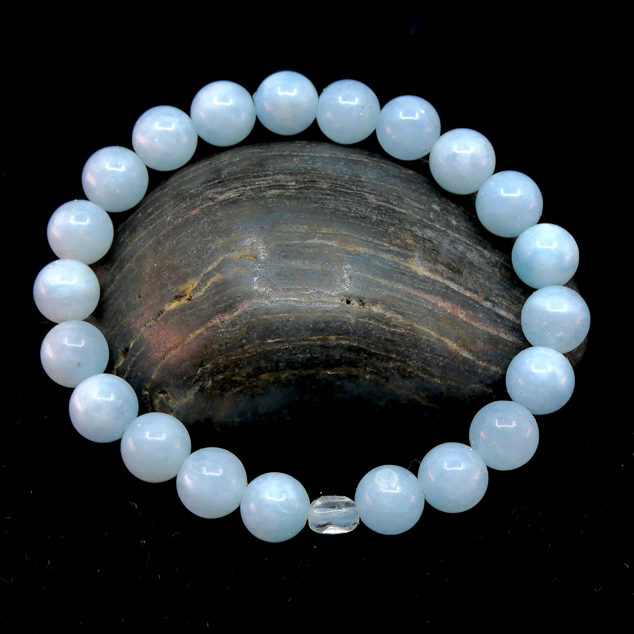 Bracelet de pierres précieuses bleu aigue-marine
